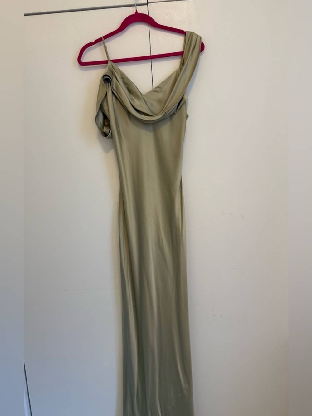 Reformation Ronda Silk Gown in Dried Herbs - Sage Green size 10 - Picture 5 of 8